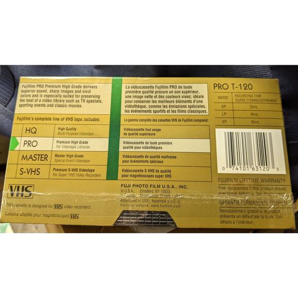 Lot of 3, New FujiFilm Fuji Film Pro 120 VHS Video Cassette Tapes Shrinkwrapped - Picture 4 of 4